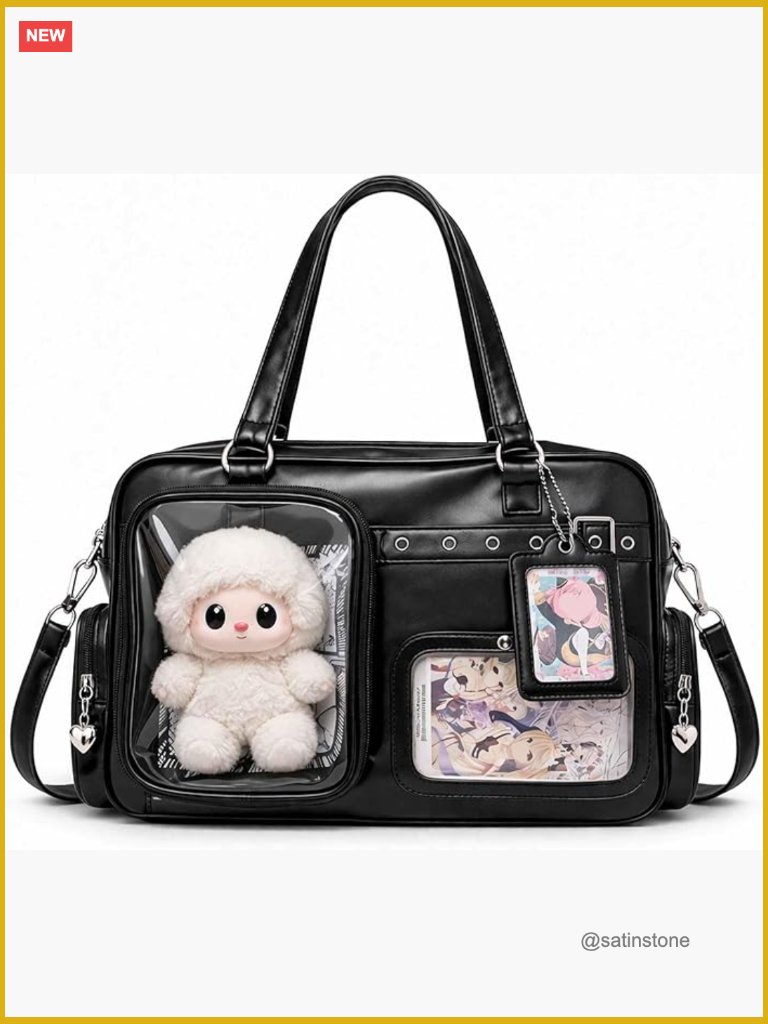 Large Crossbody Ita Bag For School With Card Holders And Clear Pocket